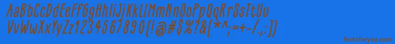 GlaresomeItalic Font – Brown Fonts on Blue Background