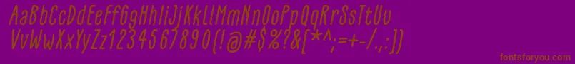 GlaresomeItalic Font – Brown Fonts on Purple Background