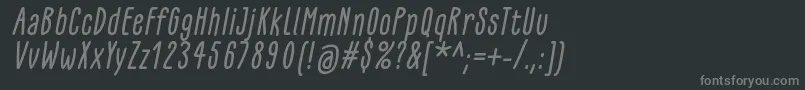 GlaresomeItalic Font – Gray Fonts on Black Background