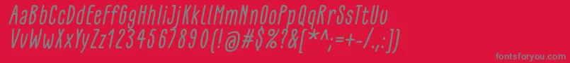 フォントGlaresomeItalic – 赤い背景に灰色の文字
