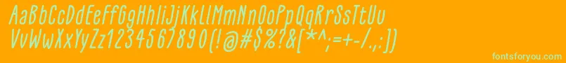 GlaresomeItalic Font – Green Fonts on Orange Background