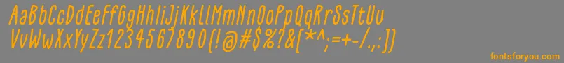 Czcionka GlaresomeItalic – pomarańczowe czcionki na szarym tle