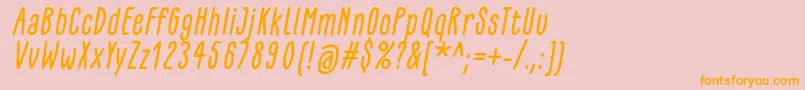 GlaresomeItalic-Schriftart – Orangefarbene Schriften auf rosa Hintergrund