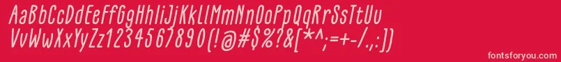 GlaresomeItalic Font – Pink Fonts on Red Background
