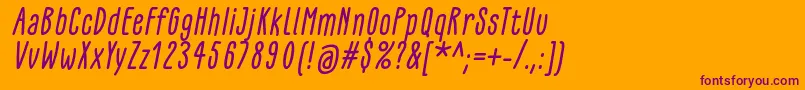 GlaresomeItalic Font – Purple Fonts on Orange Background