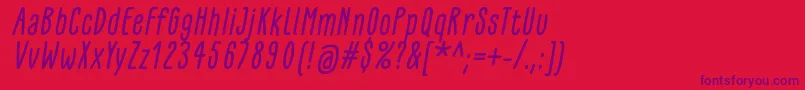 GlaresomeItalic Font – Purple Fonts on Red Background