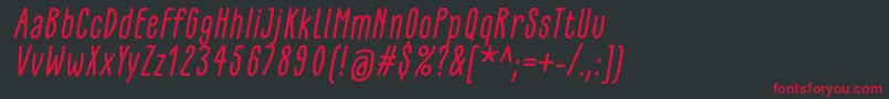 GlaresomeItalic Font – Red Fonts on Black Background