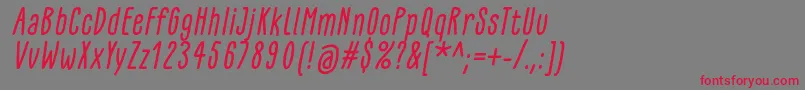 Шрифт GlaresomeItalic – красные шрифты на сером фоне
