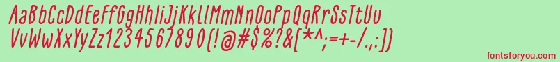 fuente GlaresomeItalic – Fuentes Rojas Sobre Fondo Verde