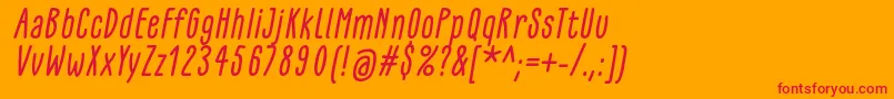 fuente GlaresomeItalic – Fuentes Rojas Sobre Fondo Naranja