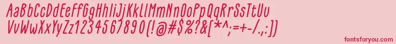 GlaresomeItalic Font – Red Fonts on Pink Background