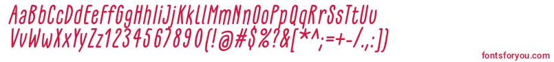 GlaresomeItalic-fontti – punaiset fontit valkoisella taustalla