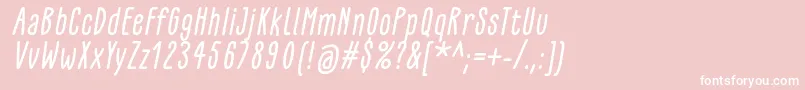 GlaresomeItalic Font – White Fonts on Pink Background