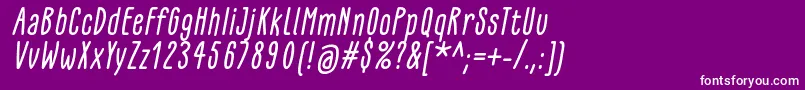 GlaresomeItalic Font – White Fonts on Purple Background