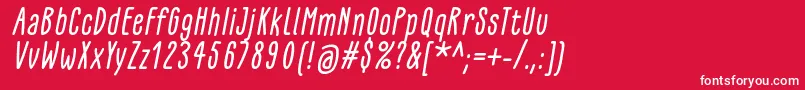 フォントGlaresomeItalic – 赤い背景に白い文字