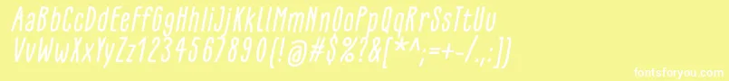 GlaresomeItalic Font – White Fonts on Yellow Background