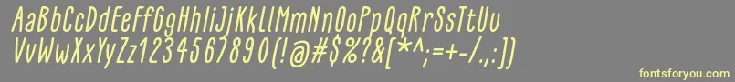 GlaresomeItalic Font – Yellow Fonts on Gray Background