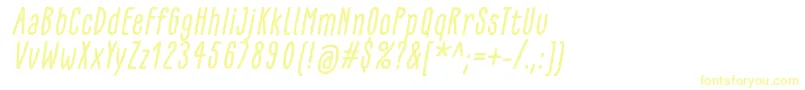 GlaresomeItalic Font – Yellow Fonts on White Background