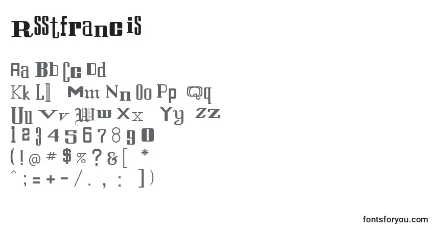 Rsstfrancisフォント–アルファベット、数字、特殊文字