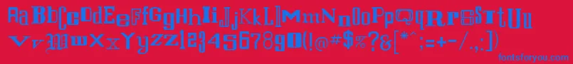 Czcionka Rsstfrancis – niebieskie czcionki na czerwonym tle