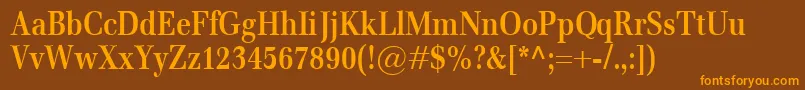 EmonaCondBold Font – Orange Fonts on Brown Background
