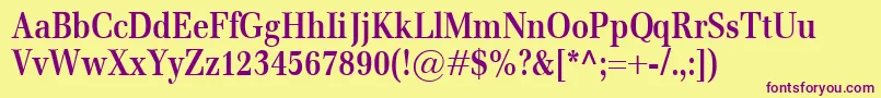 EmonaCondBold Font – Purple Fonts on Yellow Background