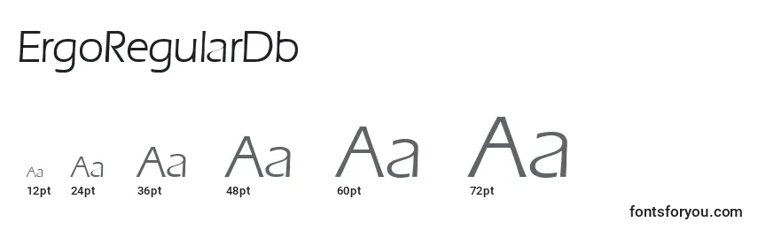sizes of ergoregulardb font, ergoregulardb sizes