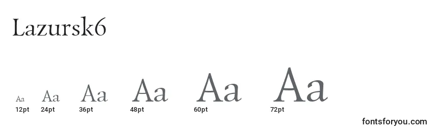 sizes of lazursk6 font, lazursk6 sizes