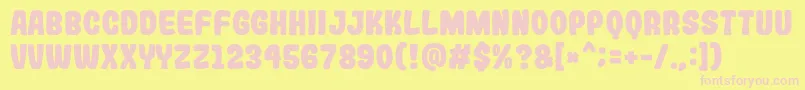 GomariceGogonoCocoaMochi Font – Pink Fonts on Yellow Background