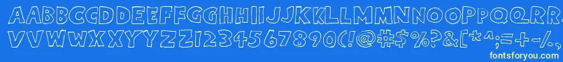 Eightco Font – Yellow Fonts on Blue Background