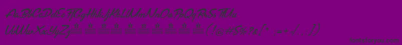 BrasileirinhaPersonalUse-fontti – mustat fontit violetilla taustalla