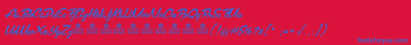 BrasileirinhaPersonalUse Font – Blue Fonts on Red Background