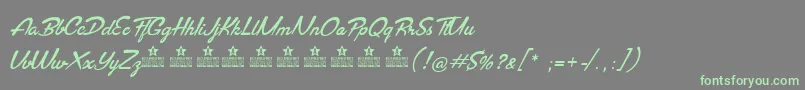 BrasileirinhaPersonalUse Font – Green Fonts on Gray Background