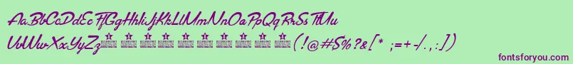 BrasileirinhaPersonalUse Font – Purple Fonts on Green Background