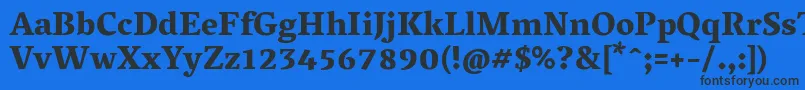 VesperlibreHeavy Font – Black Fonts on Blue Background