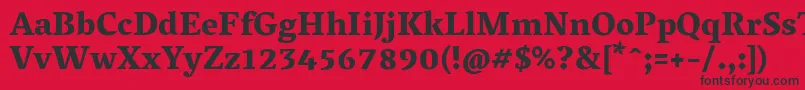 VesperlibreHeavy Font – Black Fonts on Red Background