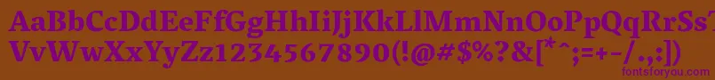 VesperlibreHeavy Font – Purple Fonts on Brown Background