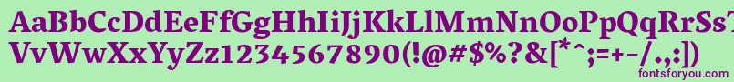 VesperlibreHeavy Font – Purple Fonts on Green Background