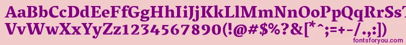 VesperlibreHeavy Font – Purple Fonts on Pink Background