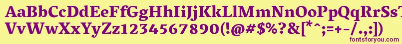 VesperlibreHeavy Font – Purple Fonts on Yellow Background