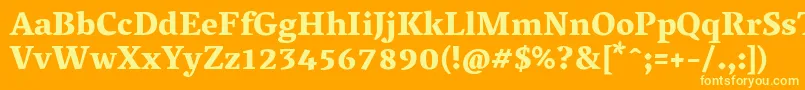 VesperlibreHeavy Font – Yellow Fonts on Orange Background