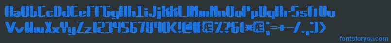フォントForcible – 黒い背景に青い文字