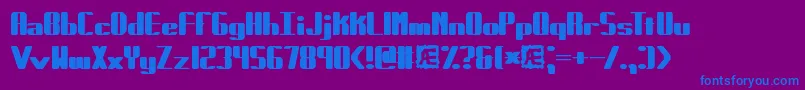 フォントForcible – 紫色の背景に青い文字