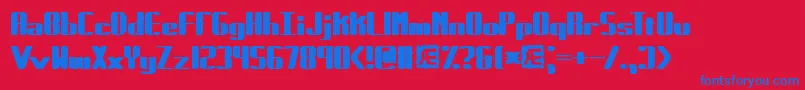 Forcible-Schriftart – Blaue Schriften auf rotem Hintergrund