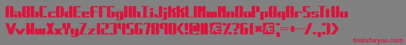 フォントForcible – 赤い文字の灰色の背景