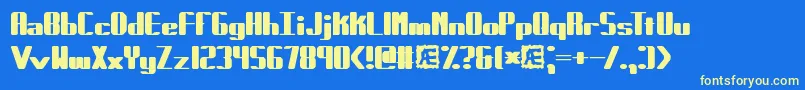 Forcible Font – Yellow Fonts on Blue Background