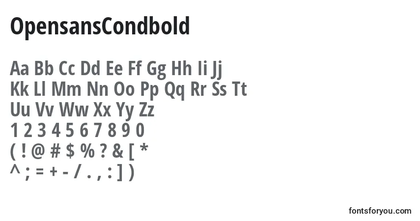 Schriftart OpensansCondbold – Alphabet, Zahlen, spezielle Symbole