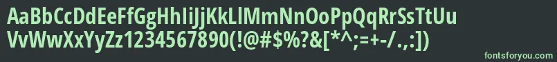OpensansCondbold-fontti – vihreät fontit mustalla taustalla