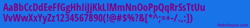 OpensansCondbold Font – Purple Fonts on Blue Background