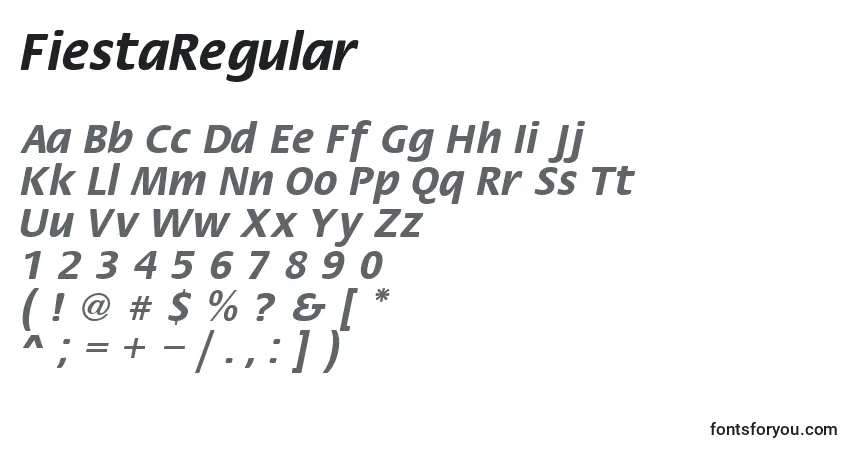 Шрифт FiestaRegular – алфавит, цифры, специальные символы